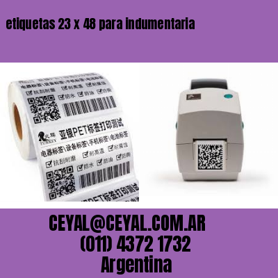 etiquetas 23 x 48 para indumentaria