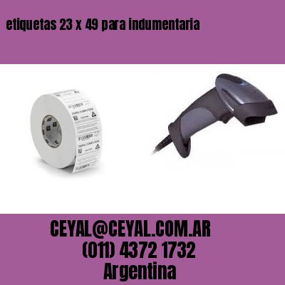 etiquetas 23 x 49 para indumentaria