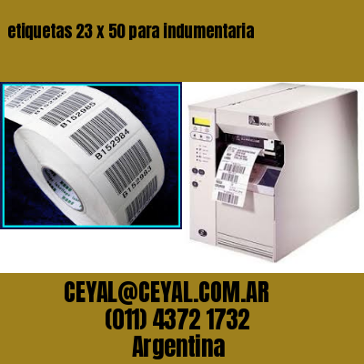etiquetas 23 x 50 para indumentaria