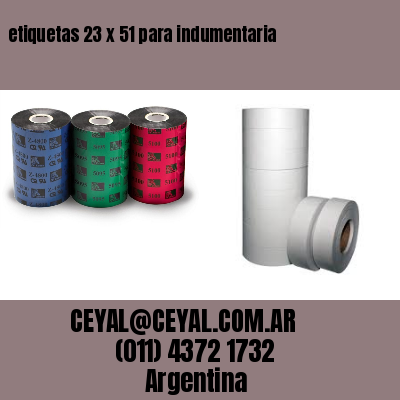 etiquetas 23 x 51 para indumentaria