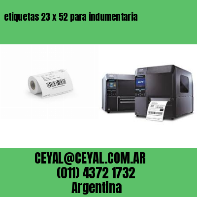 etiquetas 23 x 52 para indumentaria