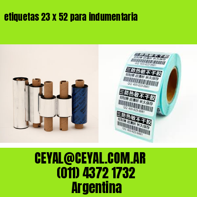 etiquetas 23 x 52 para indumentaria