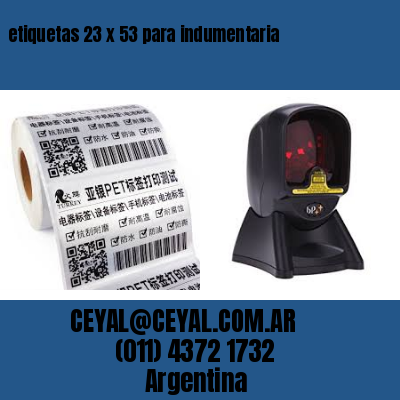 etiquetas 23 x 53 para indumentaria