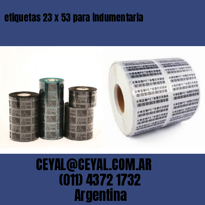 etiquetas 23 x 53 para indumentaria