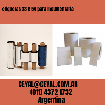 etiquetas 23 x 54 para indumentaria