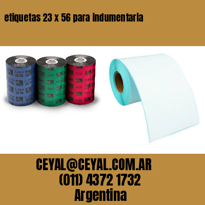 etiquetas 23 x 56 para indumentaria