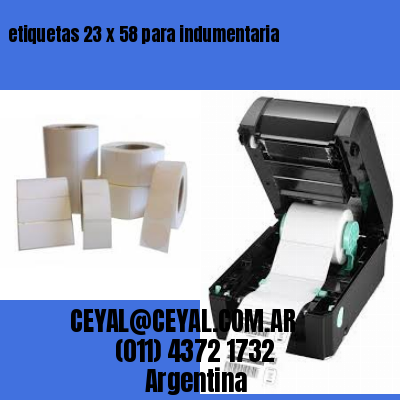 etiquetas 23 x 58 para indumentaria