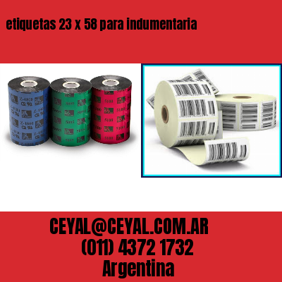 etiquetas 23 x 58 para indumentaria