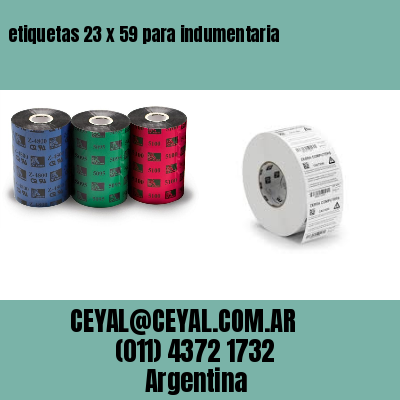 etiquetas 23 x 59 para indumentaria