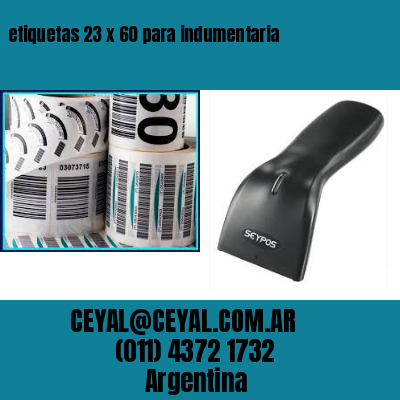 etiquetas 23 x 60 para indumentaria