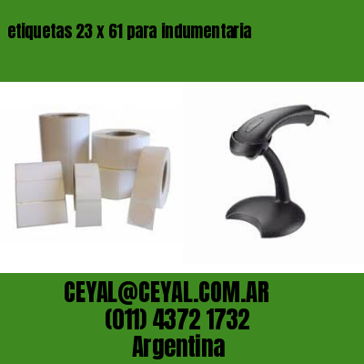etiquetas 23 x 61 para indumentaria