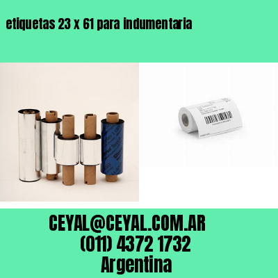 etiquetas 23 x 61 para indumentaria