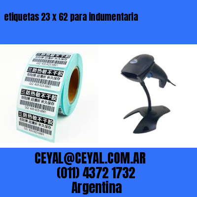 etiquetas 23 x 62 para indumentaria