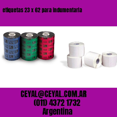 etiquetas 23 x 62 para indumentaria
