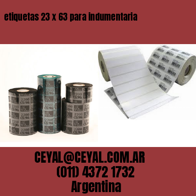 etiquetas 23 x 63 para indumentaria