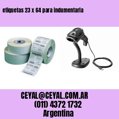 etiquetas 23 x 64 para indumentaria