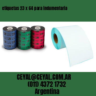 etiquetas 23 x 64 para indumentaria