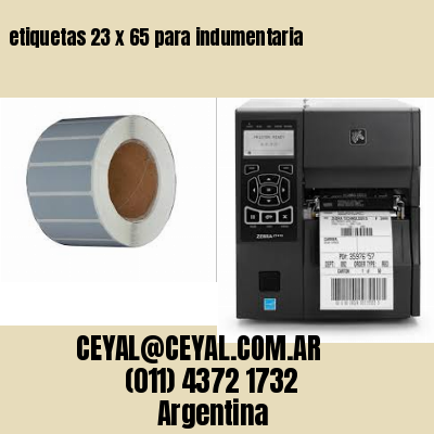 etiquetas 23 x 65 para indumentaria