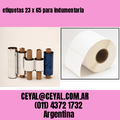 etiquetas 23 x 65 para indumentaria