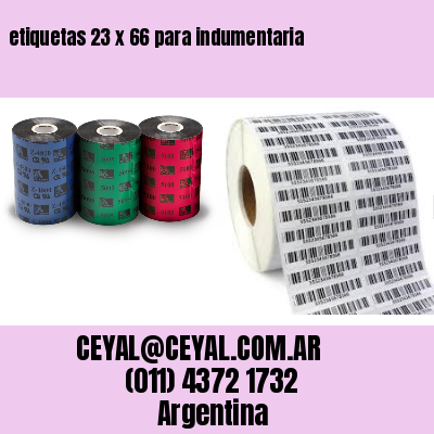 etiquetas 23 x 66 para indumentaria