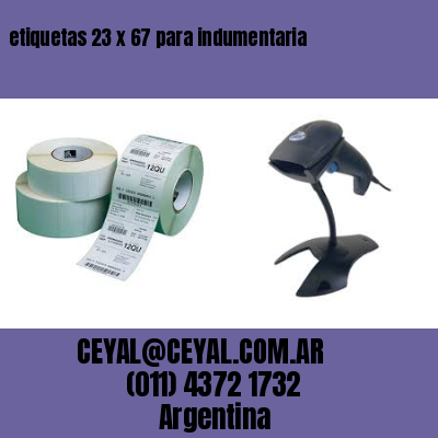 etiquetas 23 x 67 para indumentaria