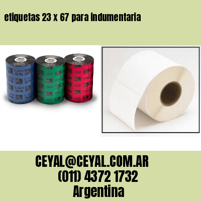 etiquetas 23 x 67 para indumentaria