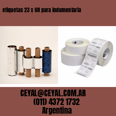 etiquetas 23 x 68 para indumentaria