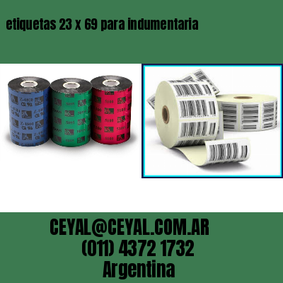 etiquetas 23 x 69 para indumentaria