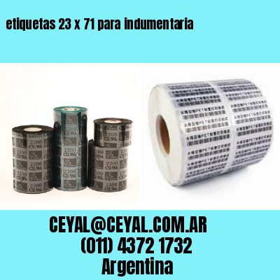 etiquetas 23 x 71 para indumentaria