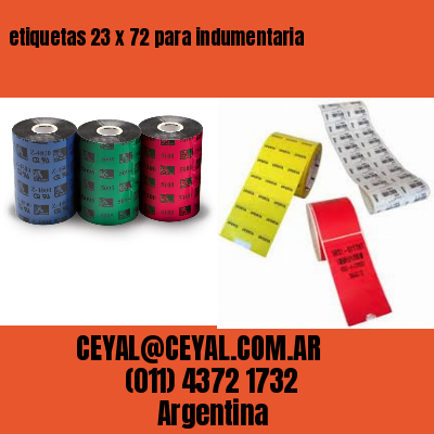 etiquetas 23 x 72 para indumentaria