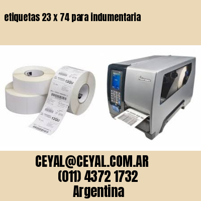 etiquetas 23 x 74 para indumentaria