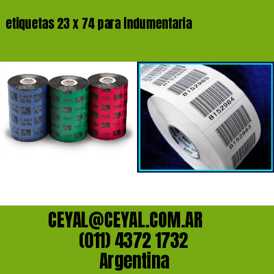 etiquetas 23 x 74 para indumentaria