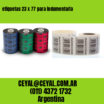 etiquetas 23 x 77 para indumentaria