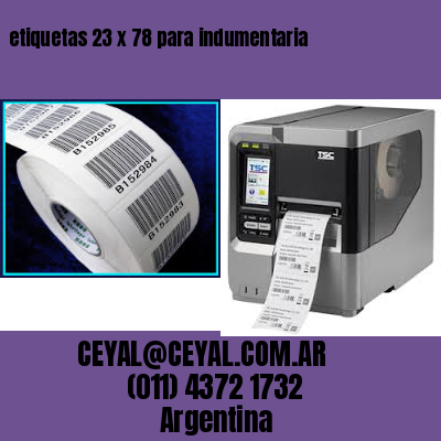 etiquetas 23 x 78 para indumentaria