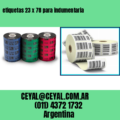 etiquetas 23 x 78 para indumentaria