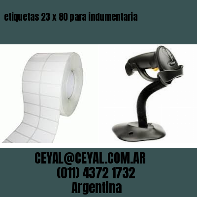 etiquetas 23 x 80 para indumentaria