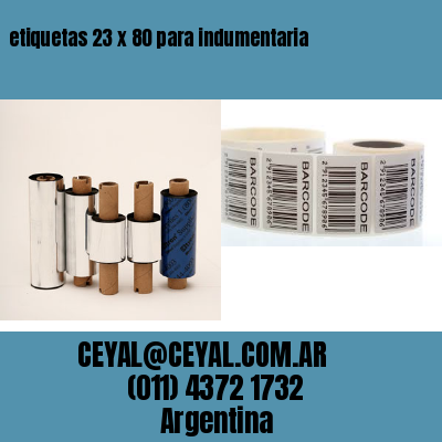 etiquetas 23 x 80 para indumentaria