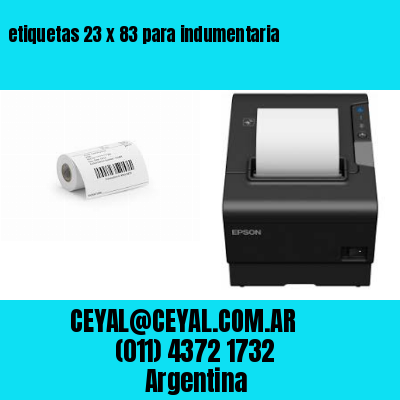 etiquetas 23 x 83 para indumentaria