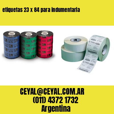 etiquetas 23 x 84 para indumentaria