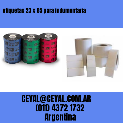 etiquetas 23 x 85 para indumentaria