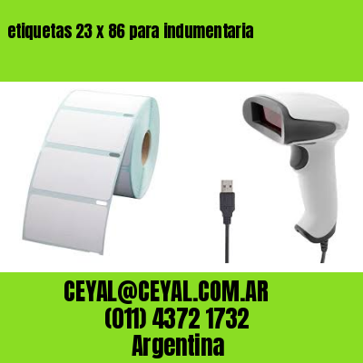 etiquetas 23 x 86 para indumentaria