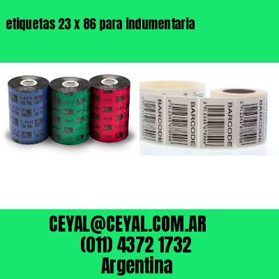 etiquetas 23 x 86 para indumentaria