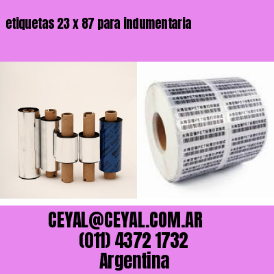 etiquetas 23 x 87 para indumentaria