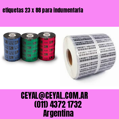 etiquetas 23 x 88 para indumentaria