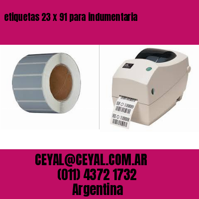 etiquetas 23 x 91 para indumentaria