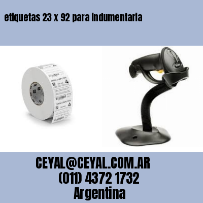 etiquetas 23 x 92 para indumentaria