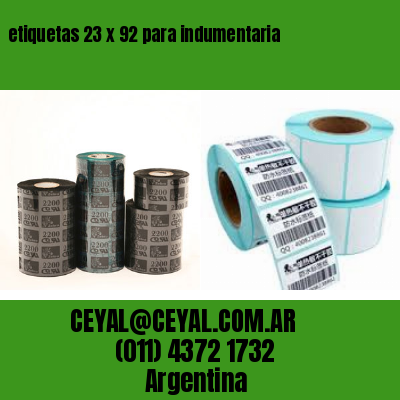 etiquetas 23 x 92 para indumentaria