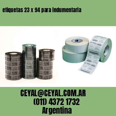 etiquetas 23 x 94 para indumentaria