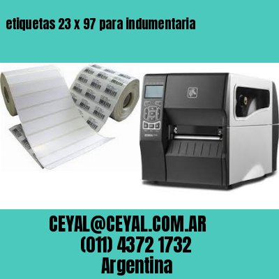 etiquetas 23 x 97 para indumentaria