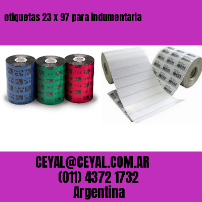 etiquetas 23 x 97 para indumentaria